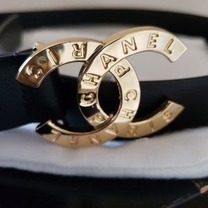 Chanel belt with gold CC buckle